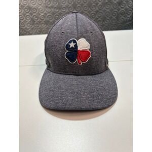 Black Clover USA Heather Gray Fitted Hat Texas Clover S/M Live Lucky